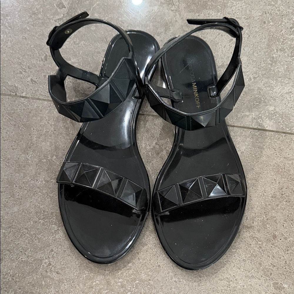Rebecca Minkoff Geometric Black Sandals